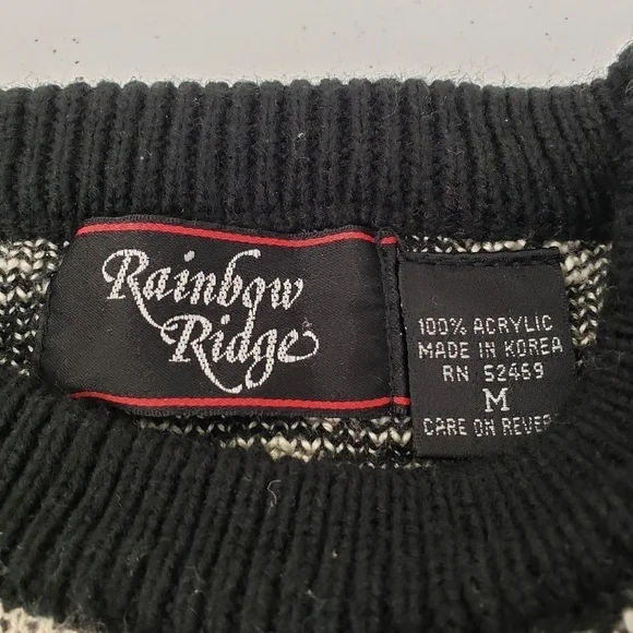Rainbow Ridge Animal Print Acrylic Sweater Vintage Korea Womens Size Medium - Picture 5 of 6